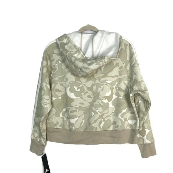 Adidas Girl’s Wonder Beige Fleece Jacket full zipper Size XL NWT - Picture 2 of 5